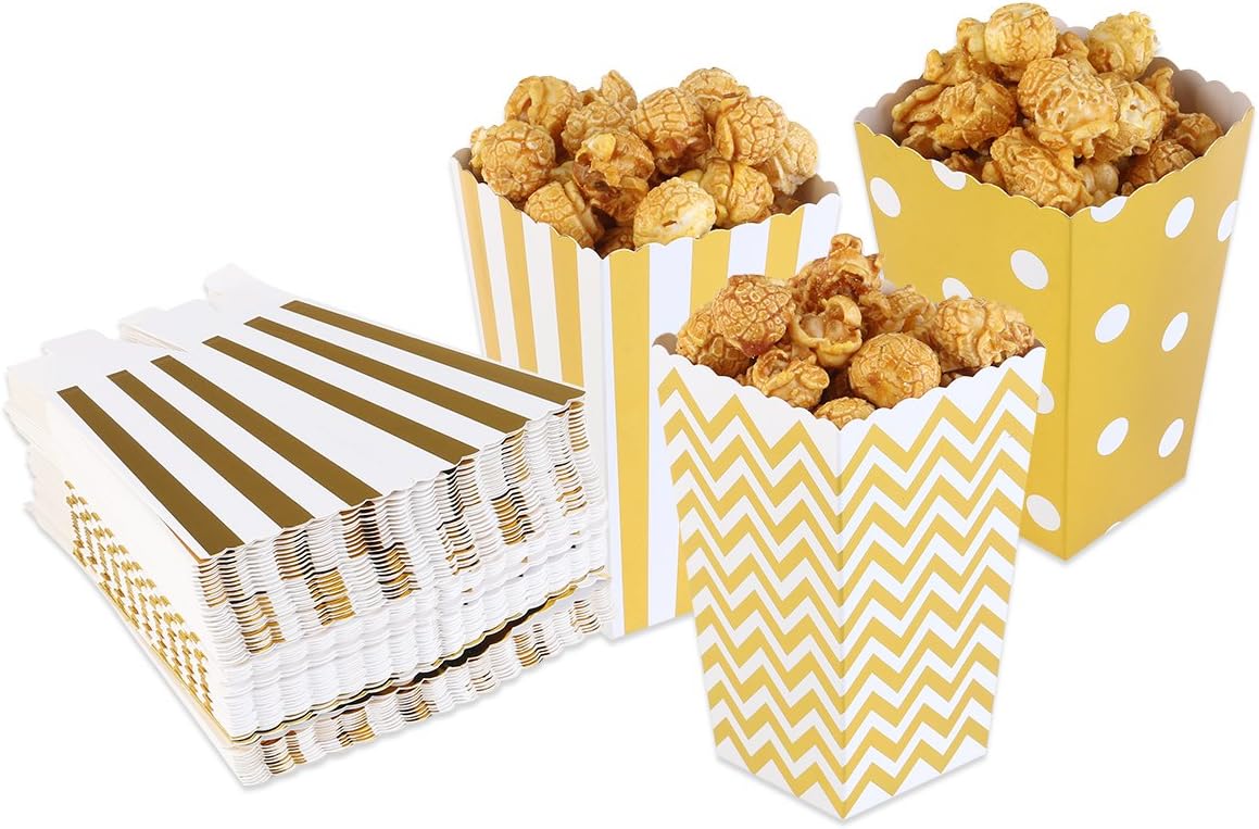 ULTNICE Cajas para Palomitas de Maíz 50pcs (oro): Amazon.es: Hogar