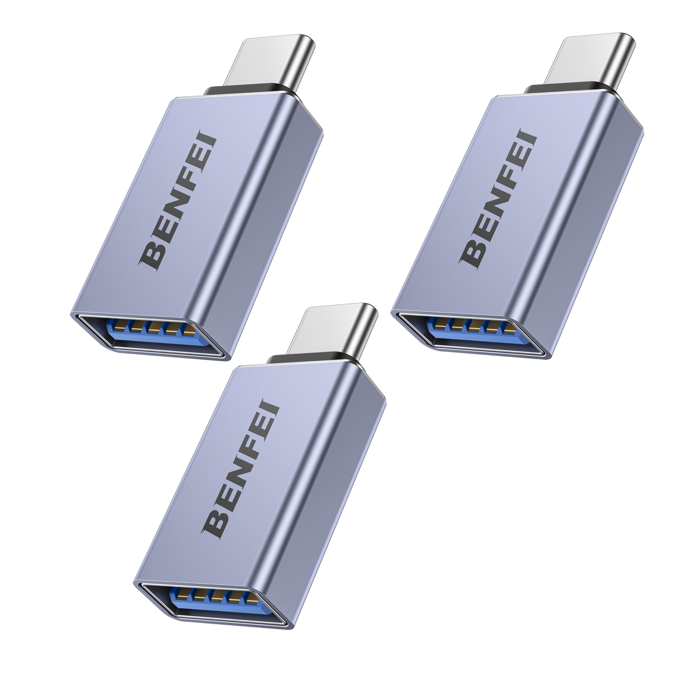 BENFEI USB C to USB 3.0 Adapter, 3 Pack USB C to A Male to Female Adapter Compatible with MacBook 2018 2017 2016, Samsung Galaxy Note 8, Galaxy S8 S8+ S9, Google Pixel, Nexus, and More