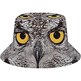 Colorful Owl Head Bucket Hat for Men Women Packable Fisherman Hat Sun Cap Outdoor Travel Beach Caps