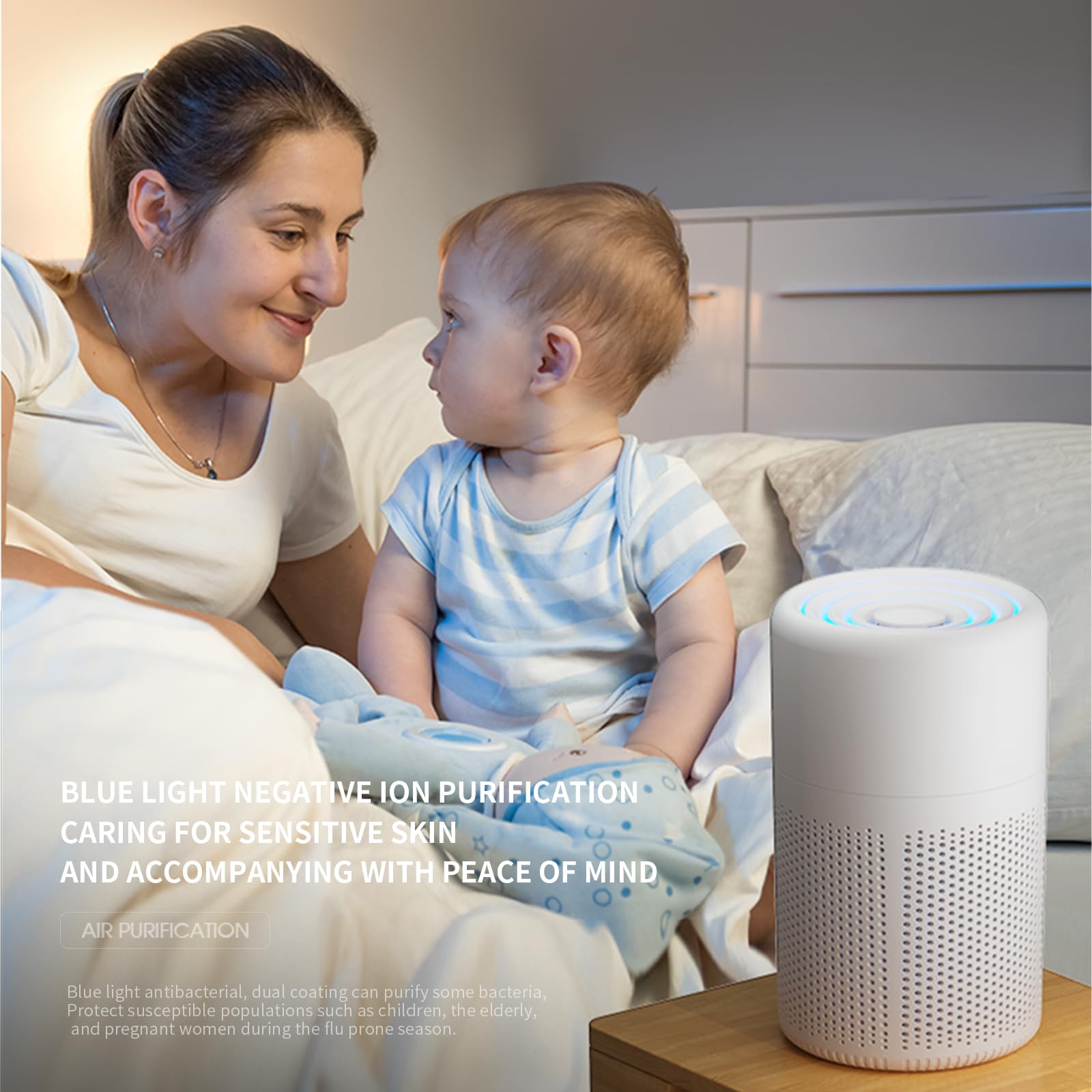 Small Air Purifier for Bedroom & Kitchen,Mini Air Purifier with Fragrance Function and 360° Air Inlet,HEPA Quiet Air Cleaner,Air Cleaner for Pet Odors Dust Smoke and Hair