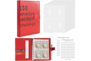 OROGHT 100 Envelope Challenge Binder, 100 Envelopes Money Saving Challenge, Savings Challenges Book with Cash Envelopes to Save $5,050, A5 Cash Envelopes Budget Binder for Budgeting Money Saving