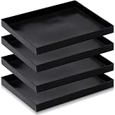 Teenyyou 4 Pcs 8.5 x 11.5 x 1 Inch Non-stick Ptfe Oven Trays for Cooking | Reusable Solid Black Baking Basket, easy Clean Accessories, for Toaster Heating Chips Chicken, in Restaurant Kitchen