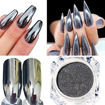 1g Miroir Effet Poudre Pour Ongles Bzline Diy Nail Art Plaquage Argent Pâte Métal Couleur Gel En Acier Inoxydable Argent