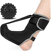 Plantar Fasciitis Night Splint Sock with Massage Ball for Plantar Fasciitis Relief, Soft & Comfortable Foot Brace for Achilles Tendonitis Heal Spur Foot-drop Flat-arch for Women and Men, Medium-Black
