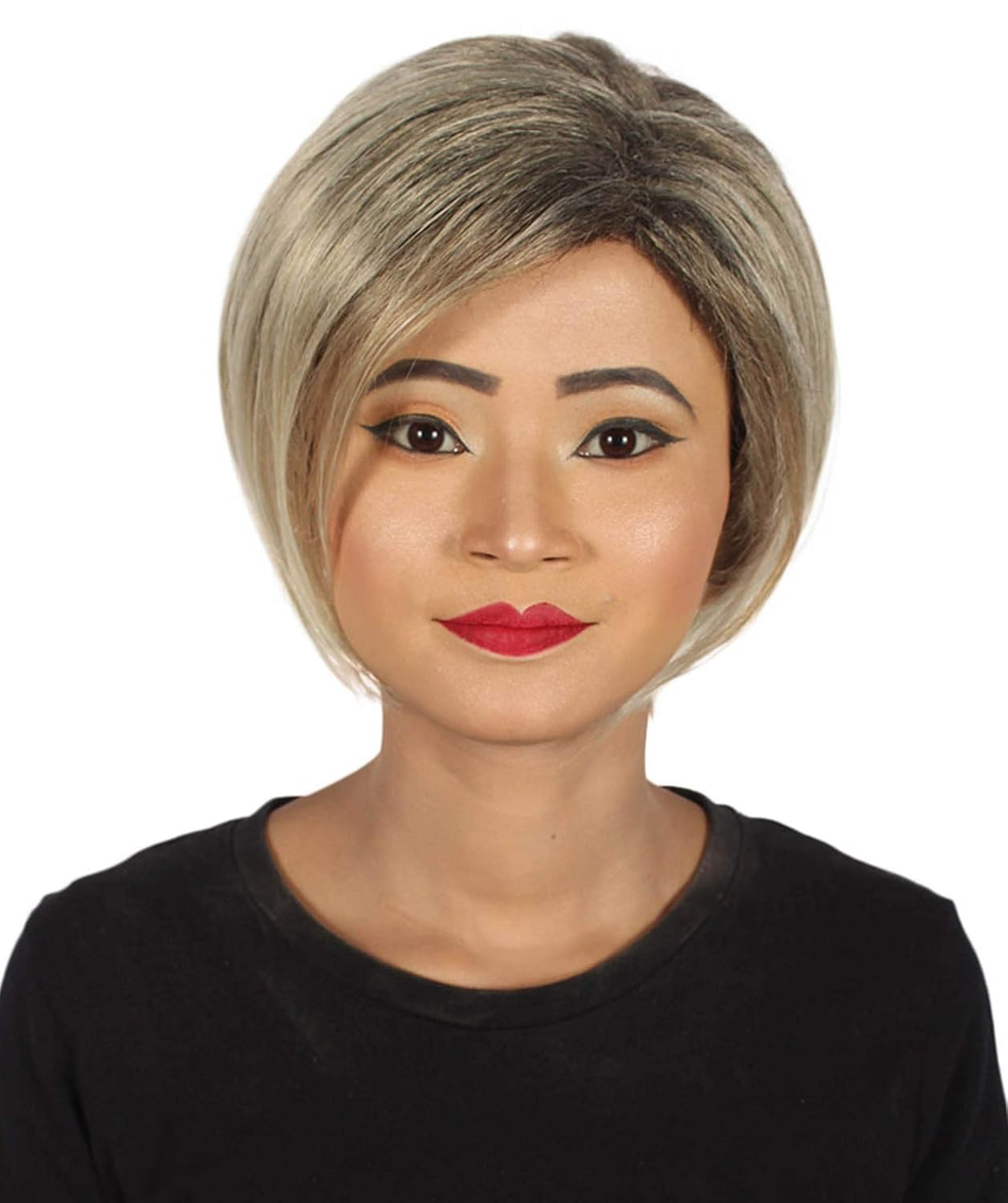 HPO Adult Women's Classic Minivan Karen Mom Wig - Extra Short PIxie Cut Costume Piece - Capless Cap Design for Comfort