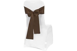 Obstal 10 PCS Satin Chair Sashes Bows for Wedding Reception- Universal Chair Cover Back Tie Supplies for Banquet, Party, Hotel Event Decorations