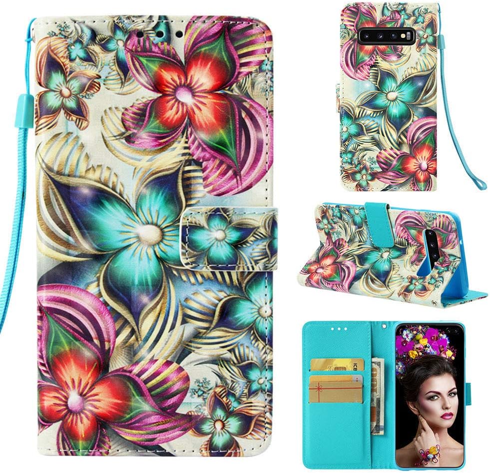 Galaxy S10 Plus Case, UZER 3D Series Premium PU Leather Shockproof Kick Stand Function Flip Wallet Case with Card Holder ID Slot Money Pocket Durable Magnetic Book for Samsung Galaxy S10 Plus 6.4"2019