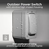 BG Electrical Nexus Storm Slim Outdoor 2-Way Switch LED Indicator Grey WP12S view 2