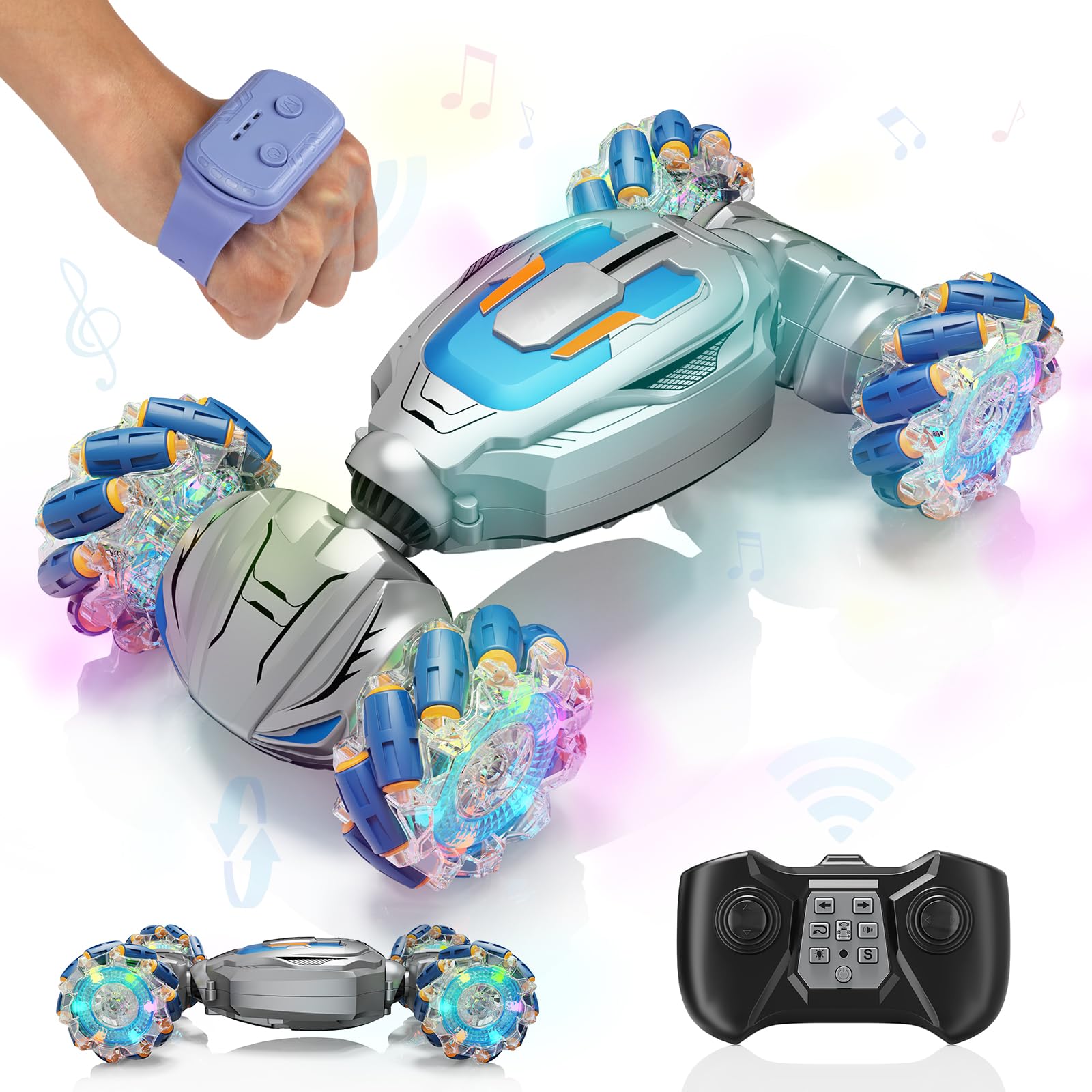 Photo 1 of Gesture Sensing Stunt Remote Control Car - 2.4GHz 360° Rotating 4WD Transform RC Car, Birthday Gift for Boys 6 7 8+ Year Old