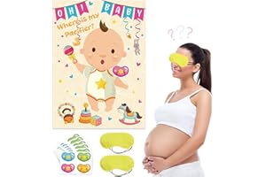Baby Shower Games Pin The Pacifier on The Baby Game, Gender Reveal Decorations Cute Birthday Party Decorations Supplies