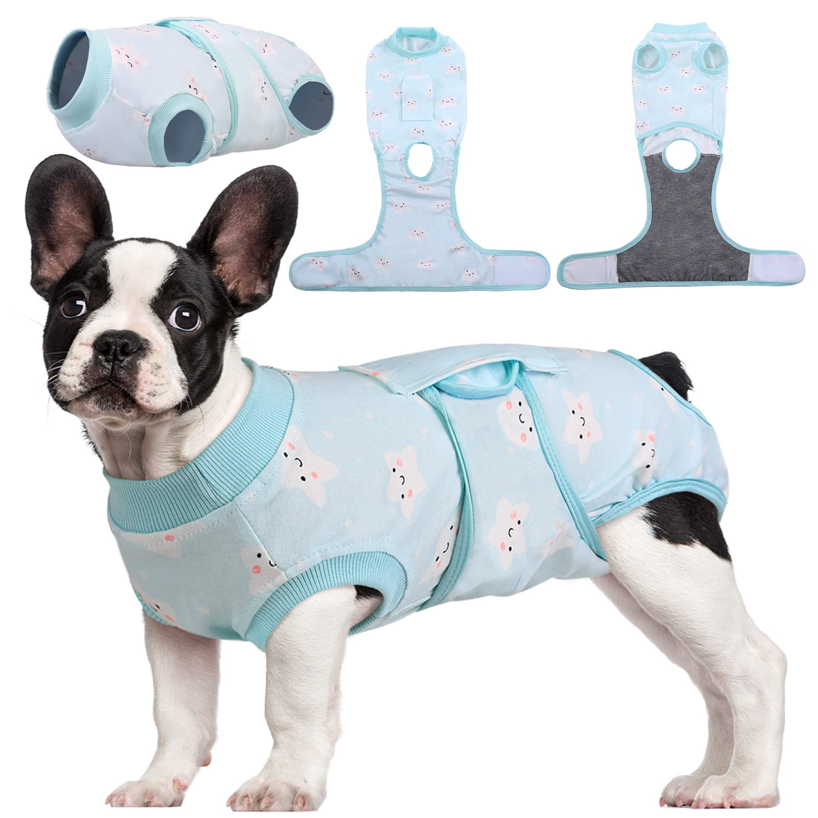 Kuoser Surgical Recovery Suit for Dogs and Cats, Anti-Licking Puppy Abdominal Wound Recovery Shirt, E-Neck Alternative for Small Medium Large Dogs — image 1