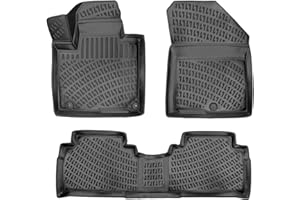 RizLiner Kia Sorento 2016-2020 Floor Mats 3D Custom Fit Compatible with Kia Sorento Rubber Car Mats Laser Measured 1st & 2nd 