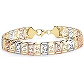 14k REAL Tri Color Gold Fancy Bracelet - 7.5"