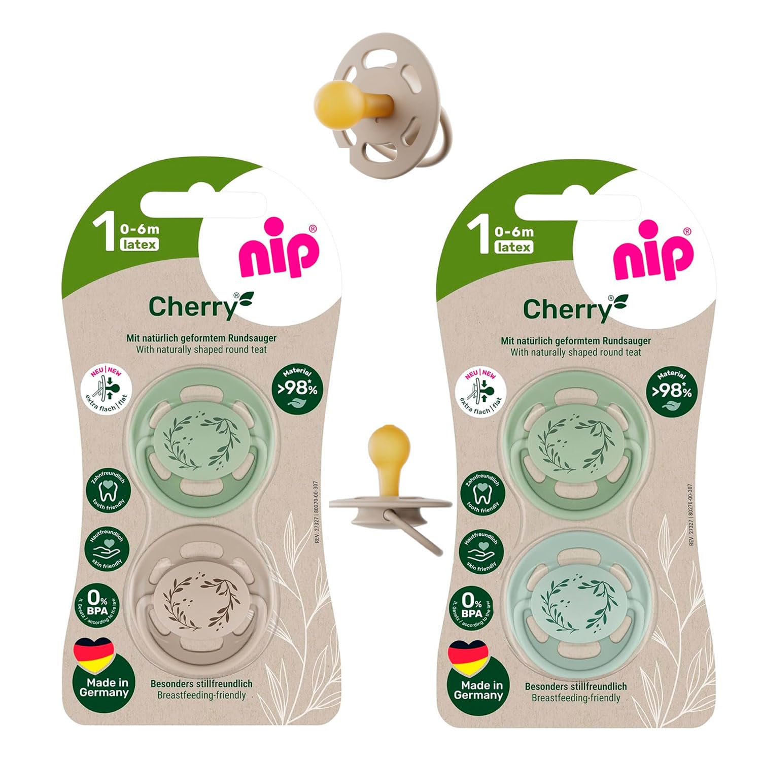 NIP Cherry Round Dummy Set of 4 Boy Size 1 0-6 Months Blue & Turquoise + Silver & Light Blue