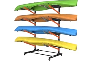 BTRAM Kayak Storage Rack, Heavy Duty Freestanding Sup Storage Stand, Storage Rack for Kayaks, SUPs, Canoe and Paddleboard for Indoor, Outdoor, Garage, Shed, Dock…(Wood)