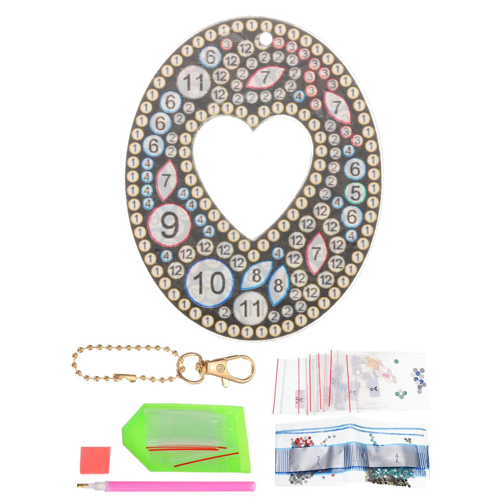 PATIKIL Diamond Art Keychains, 1 PCS Diamond Art Painting Letters Keychains Initial Alphabet Kit DIY Crystal Rhinestones Key Chain Double Sided 5D for Gift Christmas, O
