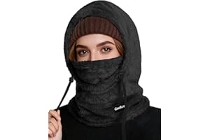 GOXRUNX Ski Mask Fleece Balaclava, Winter Face Mask Windproof Neck Cover Warmer Hat Hood for Men Women