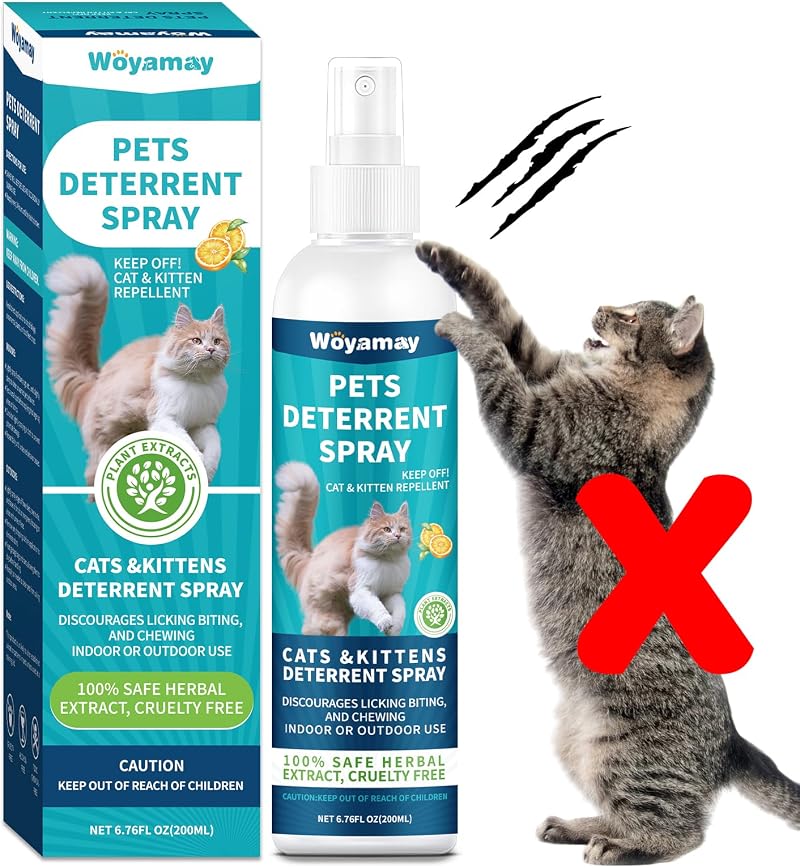 Woyamay Cat Repellent Spray 200 ml Indoor Outdoor No-Go Zones Deterrent