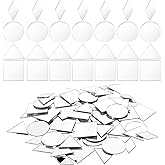 DIVINA VITAE 120Pcs Small Mirrors for Crafts 4 Shapes Self-Adhesive Mosaic Glass Pieces 1 Inch Mini Mirror Tile for DIY Crafts Home Wall Art Disco Balls Crafts