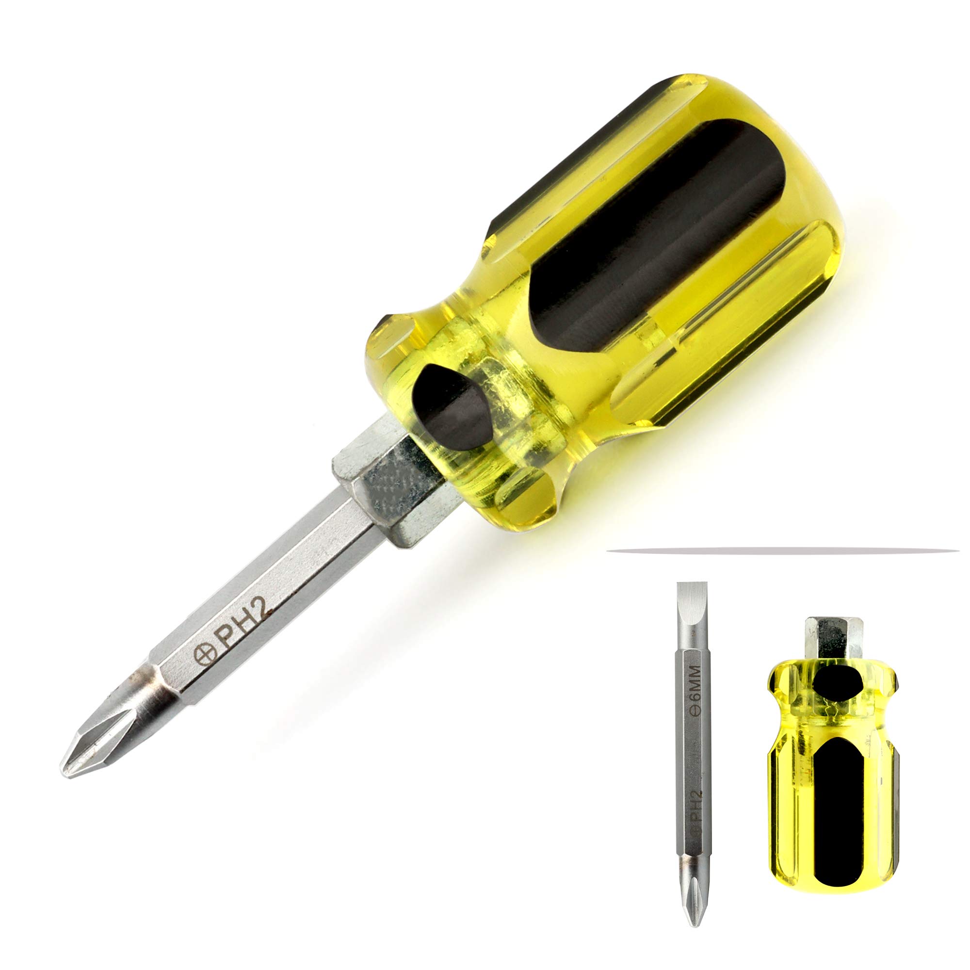 thumbnail image 2 of Gato Tools Magnetic Short Stubby Screwdriver – Double-Ended Phillips & Slotted Flat (3-inch) 2 of 5