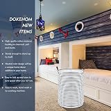 DOKEHOM 18-Inch Freestanding Laundry Basket with Lid Blue Stripe (M) view 2