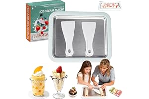 At Home Rolled Ice Cream Maker, At Home Rolled Ice Cream Kit, Rolled Ice Cream Kit with Lid and 2 Spatulas, Food Grade Stainl