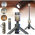 Camping-Lights-Rechargeable,Outdoor Telescopic-Collapsible-Lanterns with 2 Light Sources Mobile Lighting 10500mAh Battery Flash Light & Road Lamp for Adventure/Hiking/Camping/Live Streaming(Dark Grey)