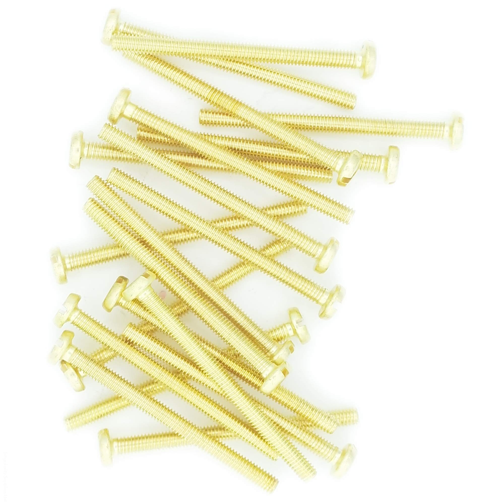 M3 x 8 (3mm x 8mm) Slot Pan Machine Screw (Bolt) - Brass (Pack of 20)