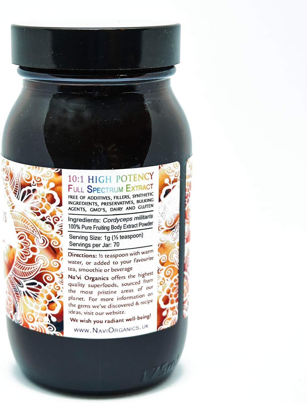 Full Spectrum Cordyceps Militaris Fruiting Body Extract Powder - Superior Extract (70g), 70 g (Pack of 1) - Image 4