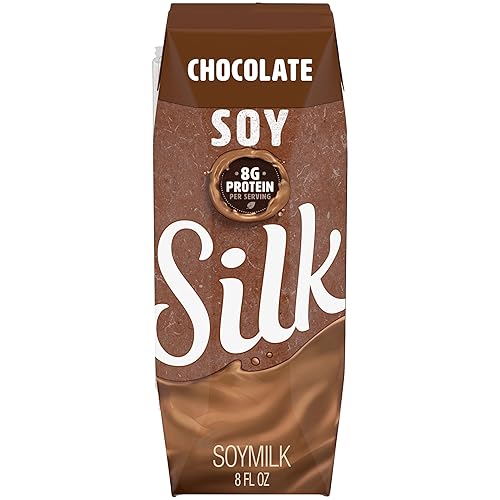 Silk Shelf-Stable Soy Milk Singles, Chocolate, Dairy-Free, Vegan, Non-GMO Project Verified, 8 Fl oz (Pack of 18)