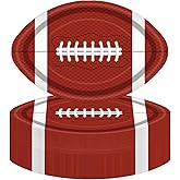Dydamud 50 PCS Football Plates Disposable Paper Plates for Football Party Decorations Gameday Tailgate Sports Birthday Party Supplies