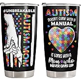 34HD Autistic Kid Parents Tumbler with Lid 20oz, Autism Awareness Mama Stainless Steel Insulated Cup, Gift for Mother's Day - Birthday Present to Women & Parents
