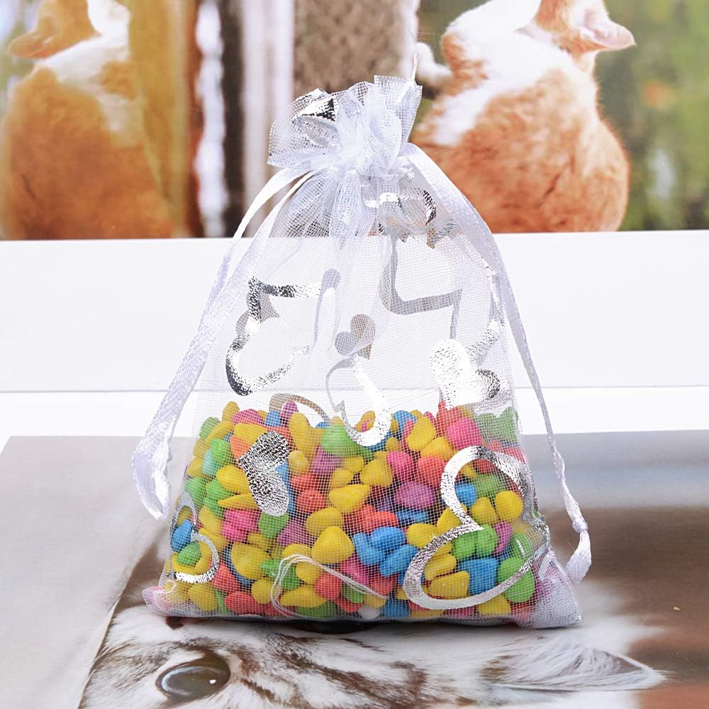 100 Bolsas de Organza Bolsitas Tul con Corazón Saquitos Arroz Regalo Joyas Caramelo Dulces 100 Bolsas de Organza Bolsitas Tul con Corazón Saquitos Arroz Regalo Joyas Caramelo Dulces
