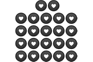 PATIKIL 35mm Plastic Book Binding Discs, 22 Pack Discbound Expansion Discs Heart Binder Rings for DIY Notebook Planner, Black
