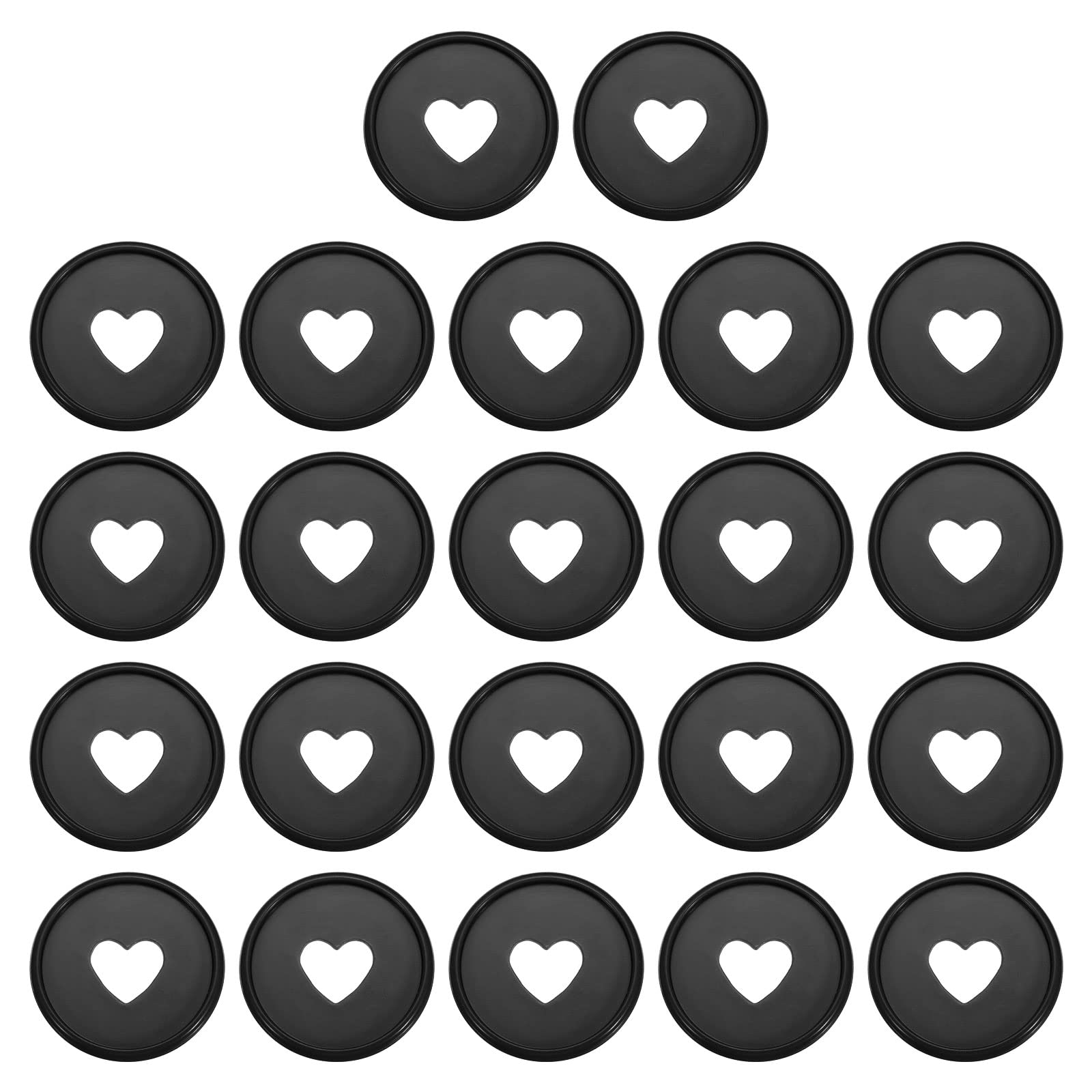 PATIKIL 35mm Plastic Book Binding Discs, 22 Pack Discbound Expansion Discs Heart Binder Rings for DIY Notebook Planner, Black