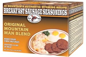 Hi Mountain Breakfast Sausage Seasoning Mix | ORIGINAL MOUNTAIN MAN | Make Homemade Sausage with Pork, Venison, Deer, Elk & Wild Game | Makes up to 24 lbs