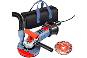 Wohenhao 5 Inch Concrete Planer 1500W with Dust Extraction Shroud and Diamond Cup Wheel, Floor Carpet Vinyl & Tile Adhesive R