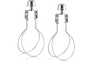 GO&SO Clip On Holder Lamp Shade Light Bulb Clip Adapter (Set of 2,Nickel),Lamp Finials and Clip-on Lamp Harp,(H:4.2" × W：2.1") Lighting Accessories Holders for Table Lamps Bedside Lamps,E26 Base