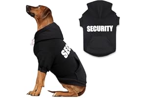 UTEUVILI Security Dog Sweater Soft Brushed Fleece Clothes Hoodie Sweatshirt with Pocket Dog Sweaters for Large Dogs(XL)