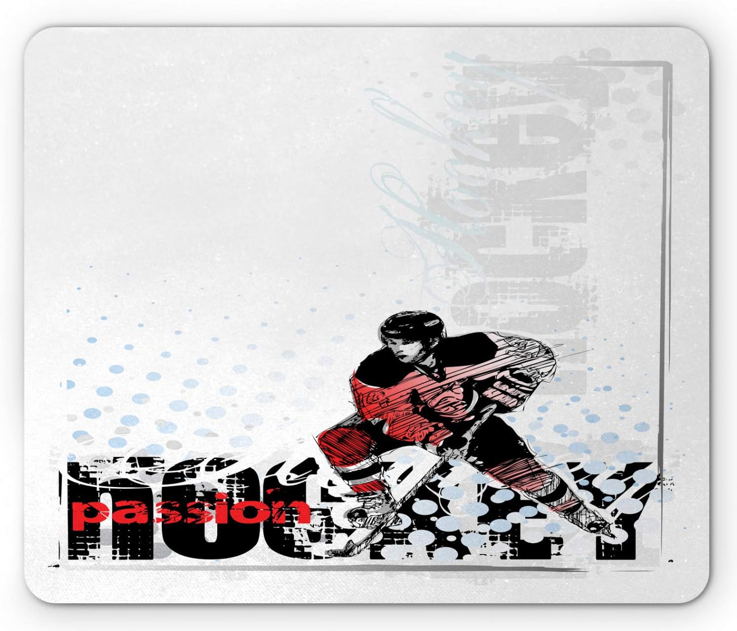 Ambesonne Hockey Mouse Pad, Artwork of a Goalie Playing
