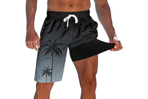 ACOCOPY Men's Swim Trunks 9" Swim Shorts Quick Dry Board Shorts Compression Liner Bathing Suit Swimwear with Pocket