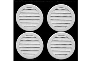 3" Round Plastic Louver Soffit Air Vent Reptile Screen Grille Cover (4, White)