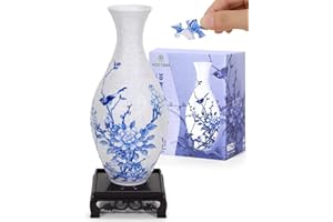 KOSTBAR 3D Puzzles for Adults, 160 Pieces 3D Puzzle Vase for Flowers, Unique Arts and Crafts for Adults, Unique Housewarning Gifts for Women & Men, Plastic Puzzle Vase for Home and Office Decor
