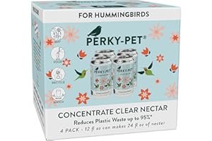 Perky-Pet 532 Clear Hummingbird Nectar Liquid Concentrate in Recyclable Aluminum Can - 4 Cans, 12 oz Each - 48 Total Ounces