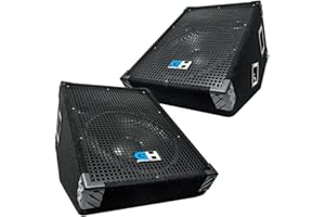 Grindhouse Speakers - GH12M-Pair - Pair of 12 Inch Passive Wedge Floor / Stage Monitors 350 Watts RMS each - PA/DJ Stage, Studio, Live Sound 10 Inch Monitor