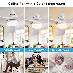 OMYU 42 Inch Ceiling Fans with Lights, ABS