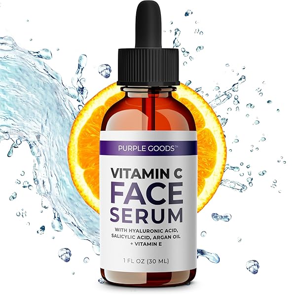 VITAMIN C FACE SERUM – HYDRATING SERUM WITH HYALURONIC ACID, SALICYLIC ACID, ARGAN OIL, VITAMIN E – ANTI AGING, WRINKLE, DARK SPOTS – REJUVENATING VITAMIN C SERUM FOR FACE -1 FL OZ…