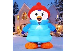 LOVTILAK Christmas Decorations Outdoor Inflatables 6FT Penguin Yard Decor with Build-in LEDs Blow Up for Christmas Party Indoor Outdoor Yard Garden Lawn Patio