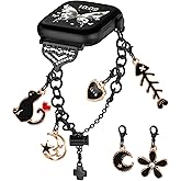 DaQin Stylish Metal Band for Apple Watch Bands Women 40mm 41mm 42mm 44mm 45mm 46mm 38mm, Bling Dressy Apple Watch Band Charms Bracelet Designer Strap for iWatch Series 11 10 9 8 7 6 5 4 3 2 1 SE