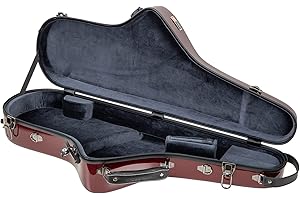 Crossrock Pro-Grade Tenor Saxophone Case | Crimson Red, TSA Lock, Stylish & Elite Protection, Detachable Straps, Accessory Pocket for Professional Musicians